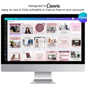 30 Pink Business Coach & Course Creator Instagram Post Canva Template ...