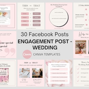 30 Engagement Post for Wedding Facebook Canva Template Wedding Planner Facebook Template Wedding Coordinator Wedding Company Social Media