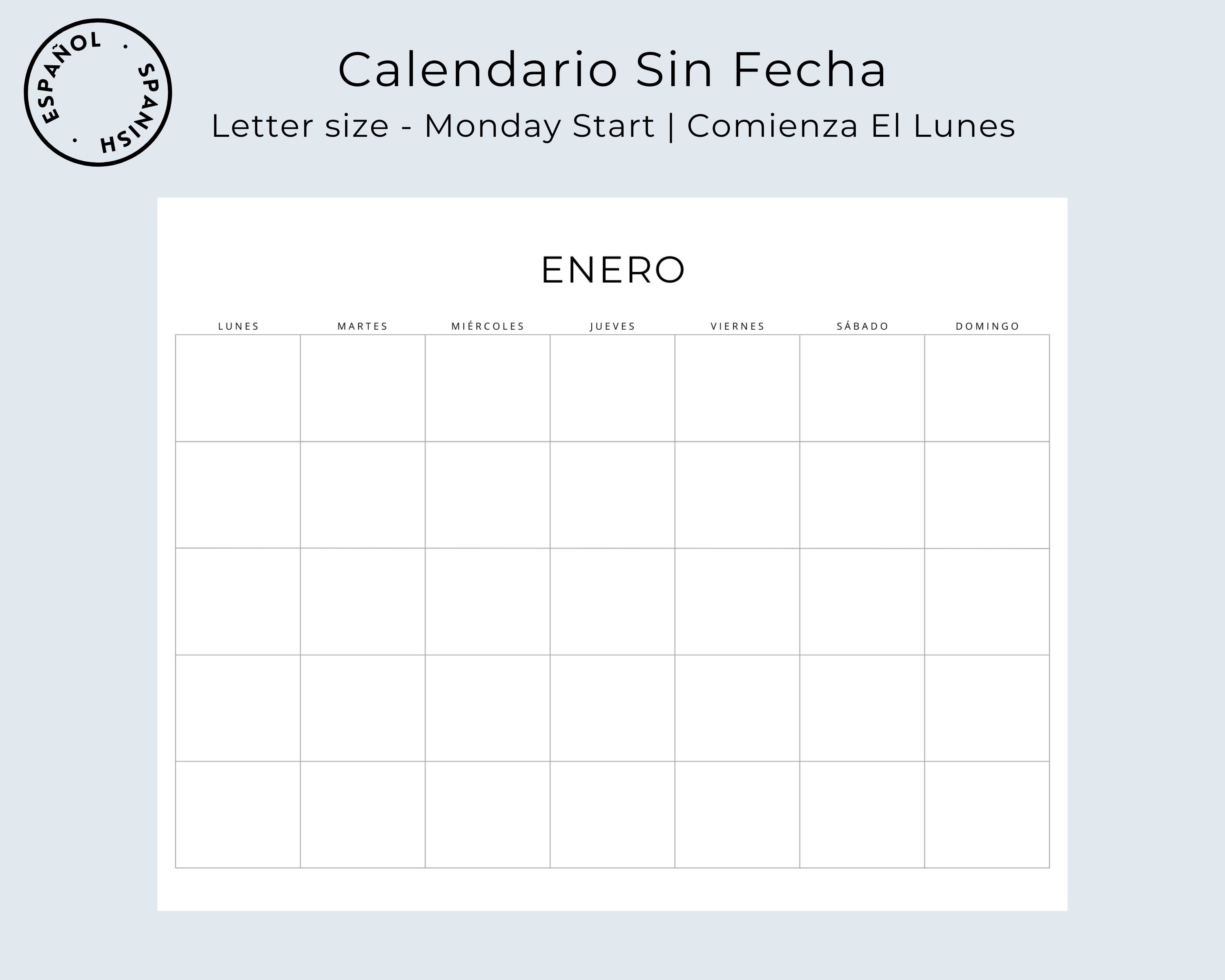 Calendario Sin Fecha Calendario Mensual Blank Spanish Monthly Calendar Undated Spanish Planner Landscape Minimal Calendar A4 & Letter Size - Etsy Australia Calendario sin fecha calendario mensual blank spanish monthly calendar undated spanish planner landscape minimal calendar a4 & letter size - etsy australia