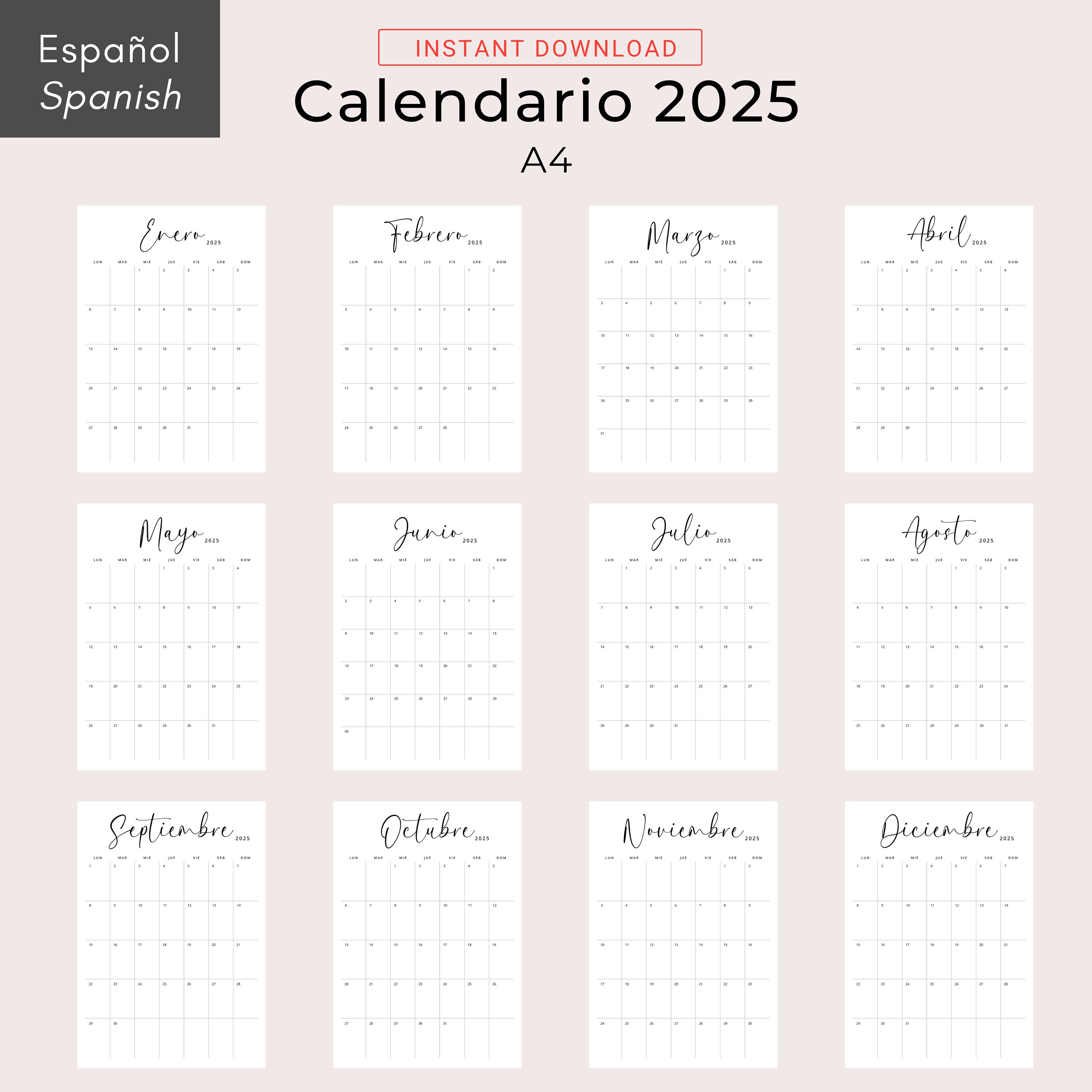 2024 2025 Calendarios En Español 2024 Calendarios 2024 2025 Planificadores Spanish Calendar 2024