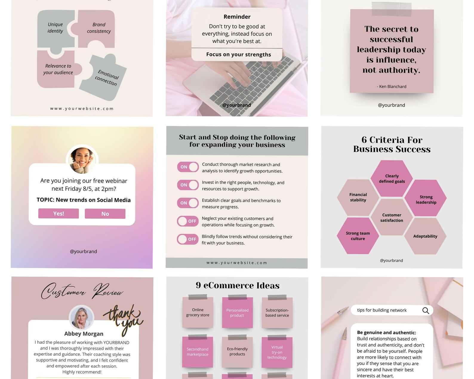 30 Business Coach Engagement Post Infographics Post Pink Linkedin Canva ...