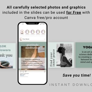30 Yoga Coach Instagram Post Canva Template Yoga Studio Social Media ...