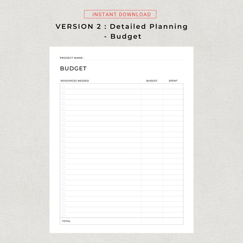 Project Planner Printable Productivity Planner Personal Project Planning Work Planning A4 US Letter Size Project Management Project Tracker