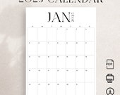 2025 Wall Calendar 2025 Planner Monthly Calendar 2025 Vertical Letter Size A4 Sunday Start Monday Start Modern Calendar Printable Portrait