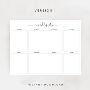 Printable Weekly Planner Elegant Weekly Schedule Landscape Planner Print At Home Weekly To Do List Week At A Glance PDF A3 A4 Letter Size