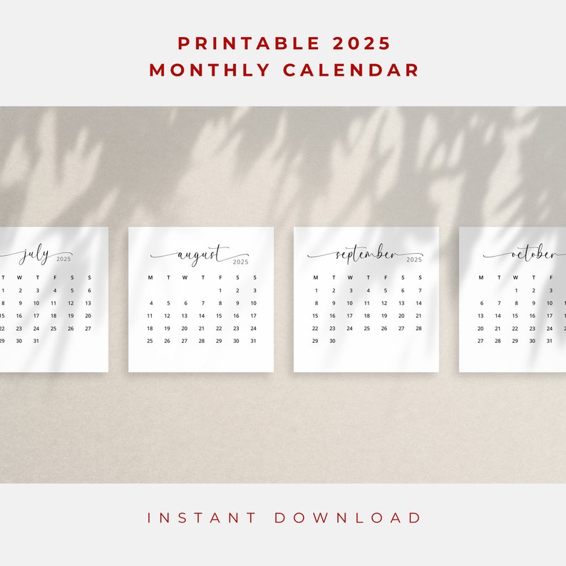 2025 3x3 Mini Calendar 2025 Calendar Card 2025 Pocket Calendar Elegant ...