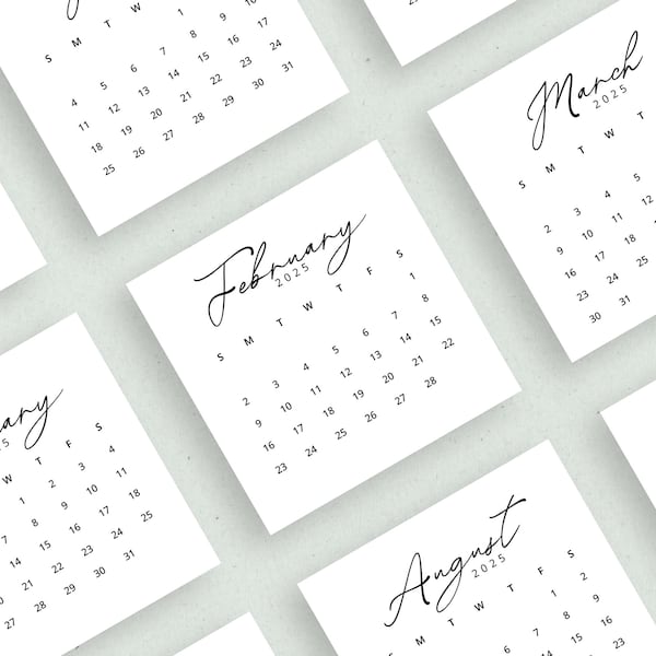 2025 Calendar Inserts Mini Etsy