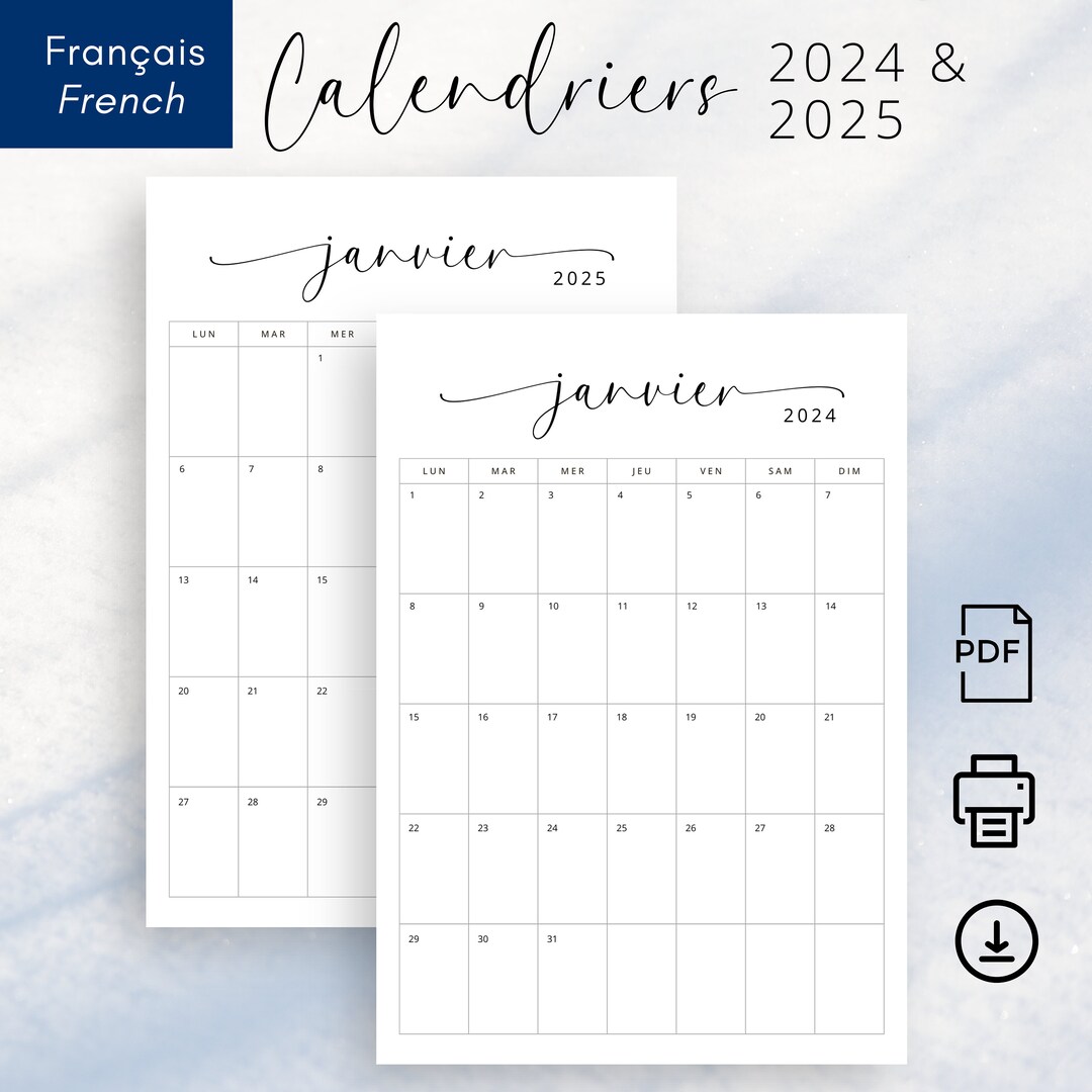Calendrier 2024 2025 Calendrier Français 2024 2025 Planificateur ...