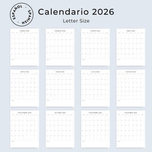 Calendario En Español 2026 Printable Monthly Calendar in Spanish 2026 ...