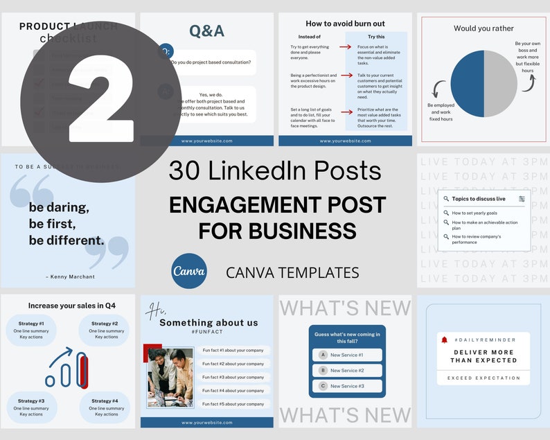 BUNDLE Business Consulting LinkedIn Canva Templates Business Consultant LinkedIn Engagement Post Carousel Post Business LinkedIn Template