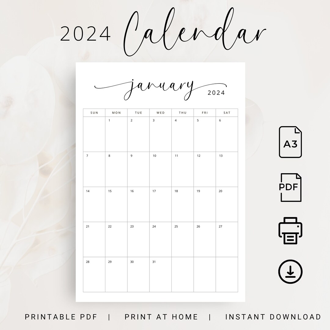 2025 Calendar 2025 Planner A3 Monthly Calendar 2025 Vertical Calendar