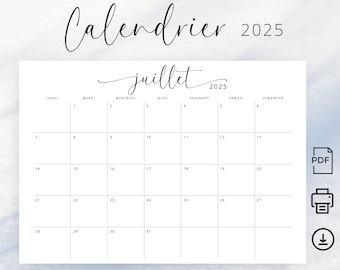 Calendrier 2025 Calendrier Français 2025 Planificateur Imprimable 2025 French Calendar 2025 French Planner PRINTABLE Office Planner French