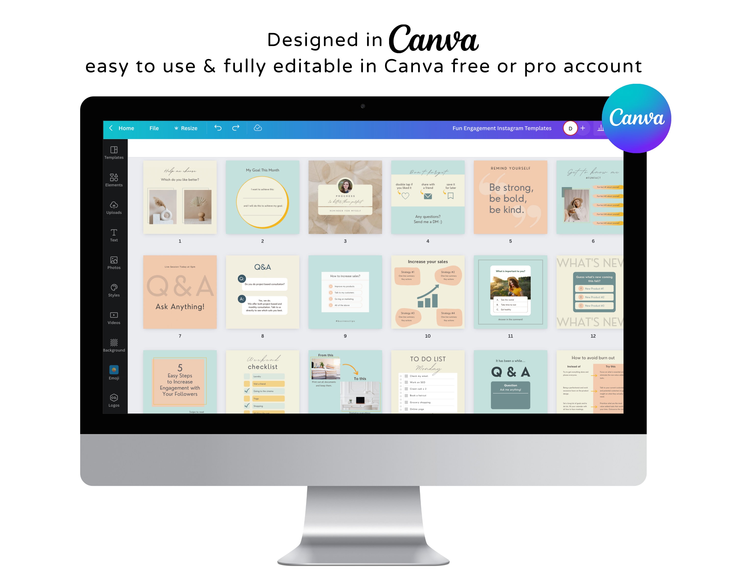 30 Fun Engagement Instagram Post Canva Templates Business Engagement ...