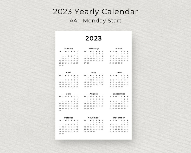 2023 Yearly Calendar Printable - Il 794xN.4365206878 N6fe 