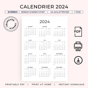 Calendrier annuel 2024 –