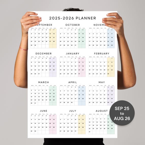 Academic Year Planner 2025-2026 Wall Calendar Large September 2025 ...