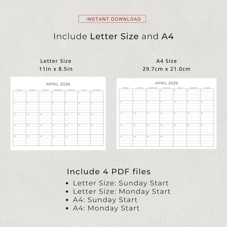 Printable 2026 Monthly Planner With Lines 2026 Calendar Landscape ...