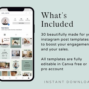 30 Yoga Coach Instagram Post Canva Template Yoga Studio Social Media ...