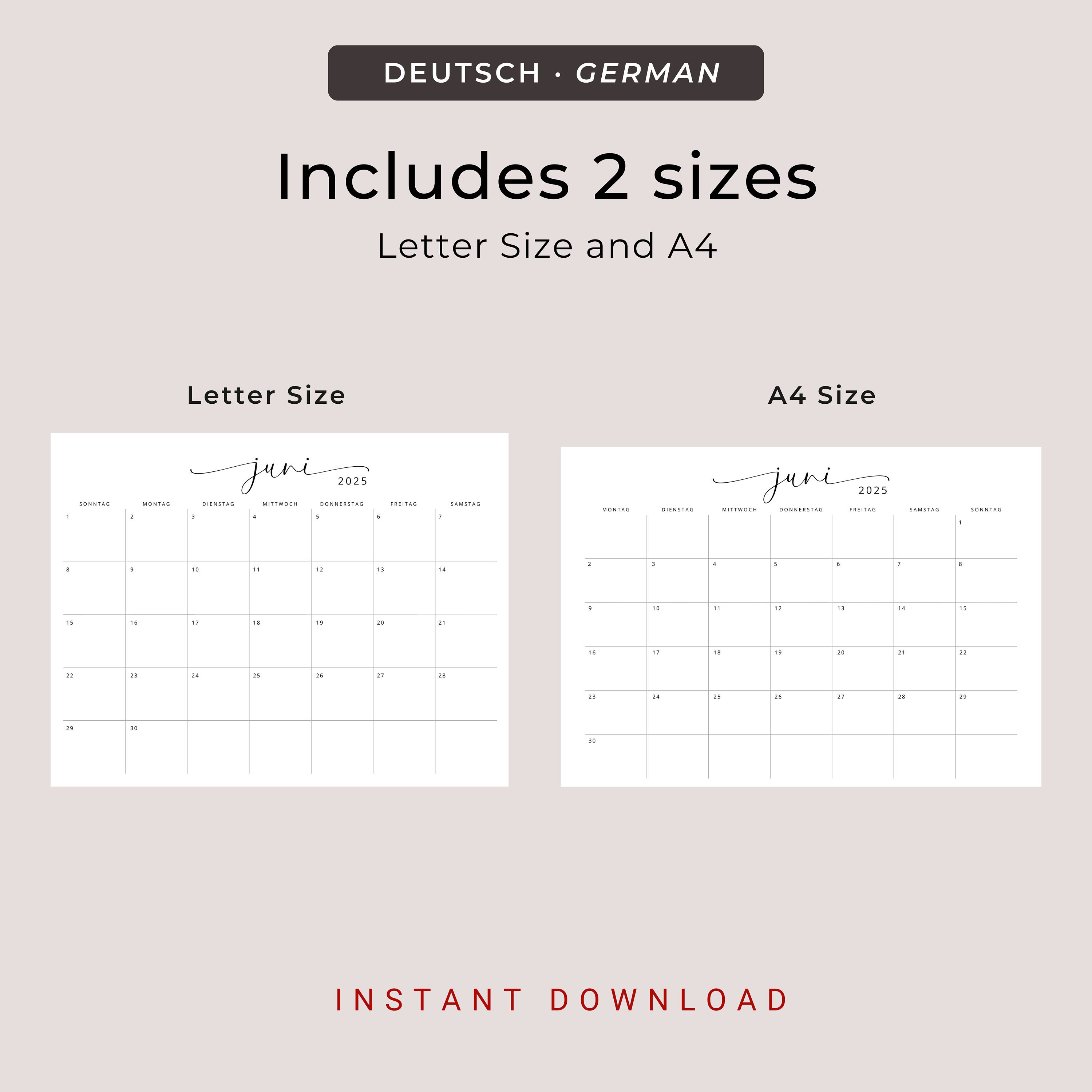 Kalender 2025 Kalender Deutsch 2025 Kalender Download Und Ausdrucken