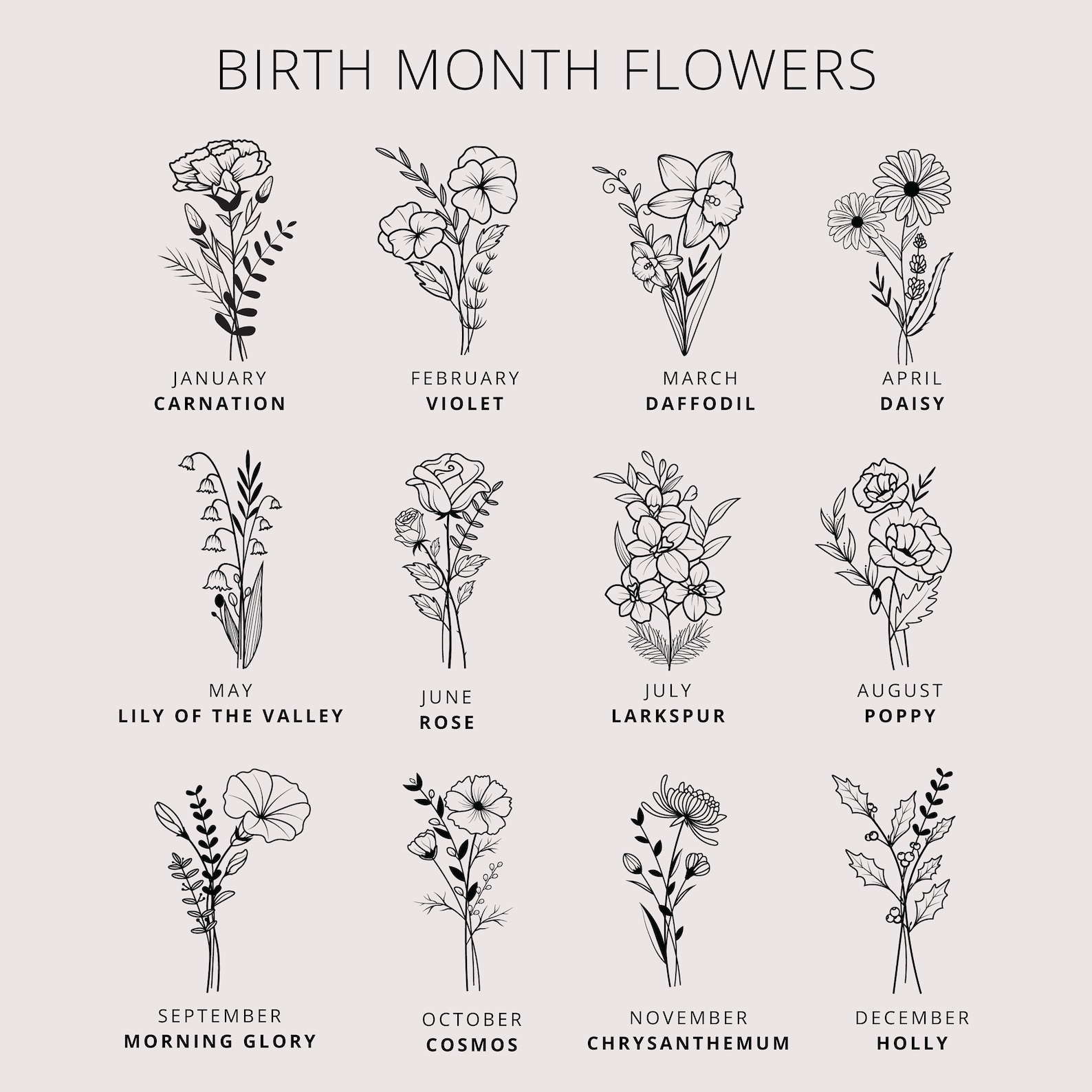 2024 Calendar 2024 Planner Vertical With Birth Month Flowers Meaning
