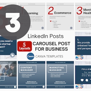BUNDLE Business Consulting LinkedIn Canva Templates Business Consultant LinkedIn Engagement Post Carousel Post Business LinkedIn Template