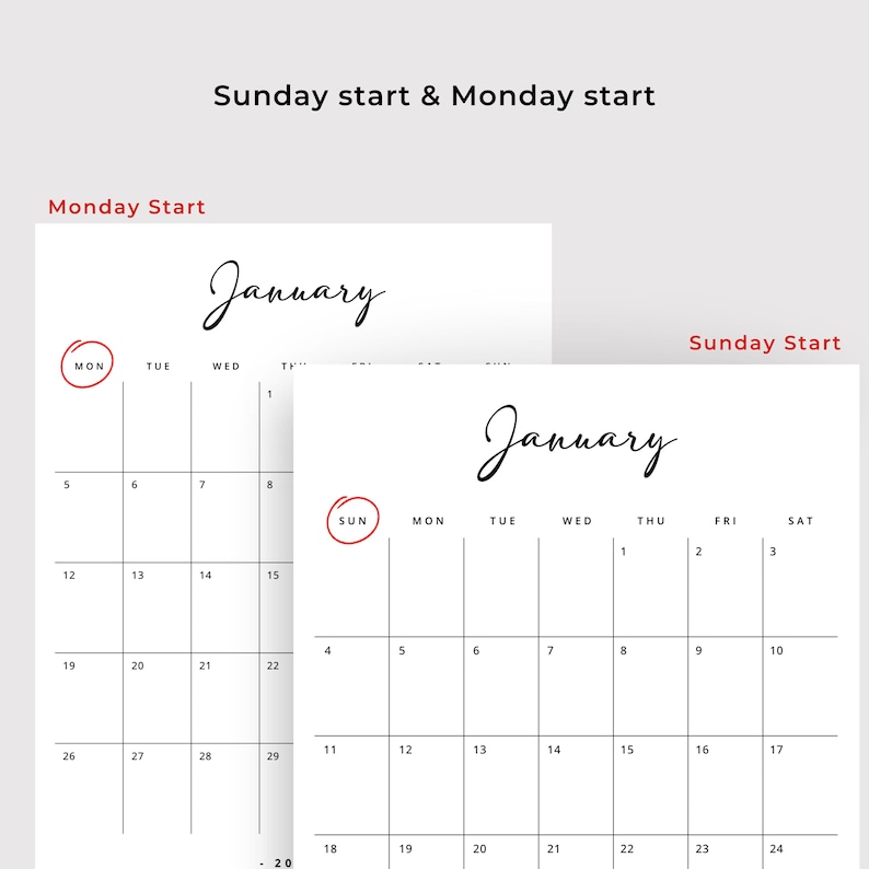 2026 Monthly Calendar Portrait 2026 Planner Portrait 2026 Soft ...