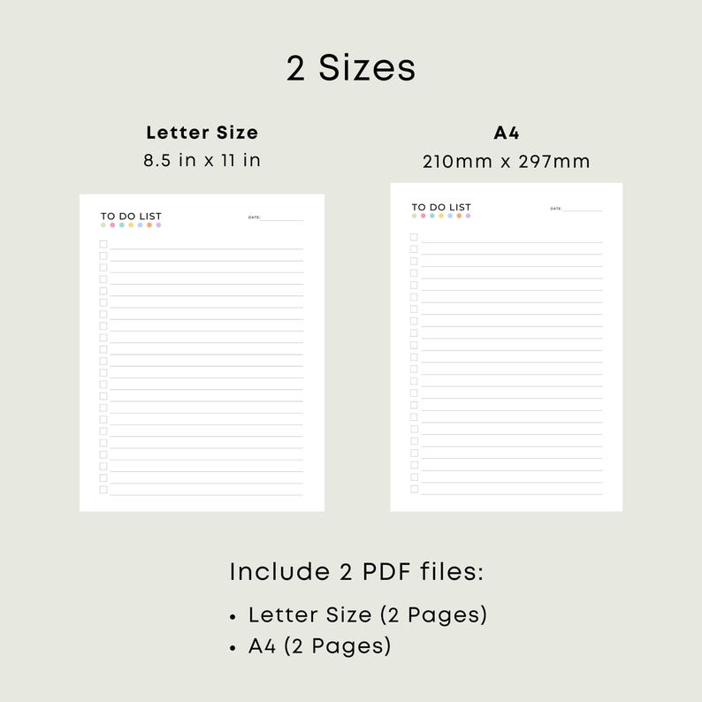Continuous List To Do List Printable Minimalist Task List PDF Daily Productivity ...