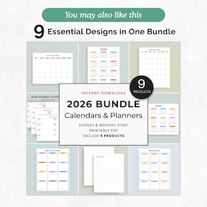 2027 Yearly Calendar 2027 Wall Calendar Printable 2027 Calendar Portrait A3 A4 US Letter Color Desk Planner 2027 PDF Sunday & Monday Start image 7
