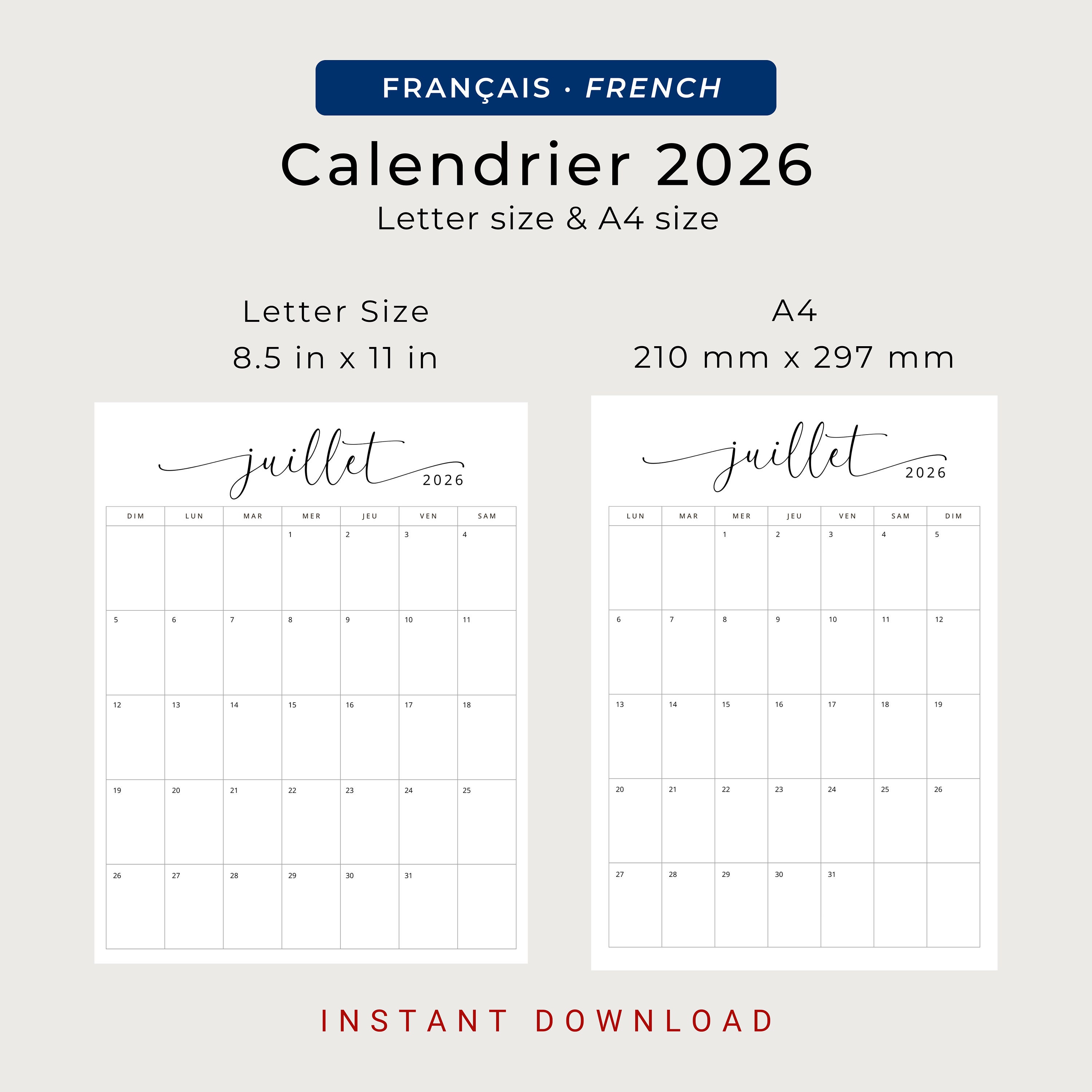 What Is Magazine In French 2026.2026 Calendrier Français 2026 Planificateur Vertical Imprimable ...