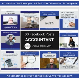 30 Accountant Facebook Post Canva Templates Accountant CPA Bookkeeper Facebook Group Post Accounting Service Social Media Post Template FB
