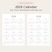 5 Years Calendar 2024-2028 Yearly Calendar 2024 2025 2026 2027 2028 ...