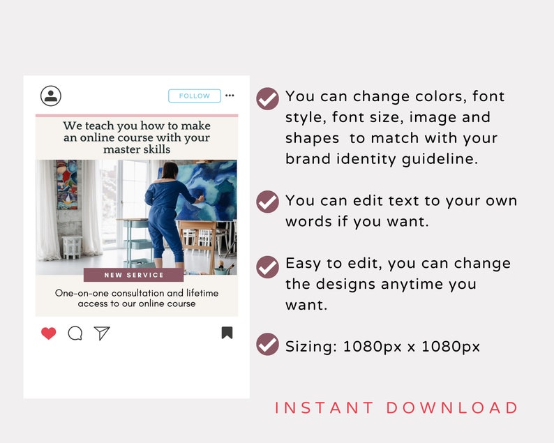 30 Pink Business Coach & Course Creator Instagram Post Canva Template ...