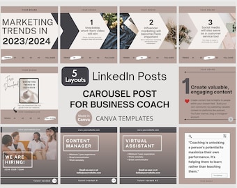 LinkedIn Carousel Post for Business Coach Canva Templates LinkedIn Business Coaching Business Consulting LinkedIn Post Content Marketing