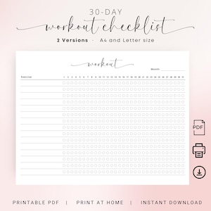 Träningschecklista Utskrivbar Daglig Träningsrutin Tracker Gymlogg Enkel Träningsplan Daglig Träningslogg Planerare Fitness Tracker PDF Elegant