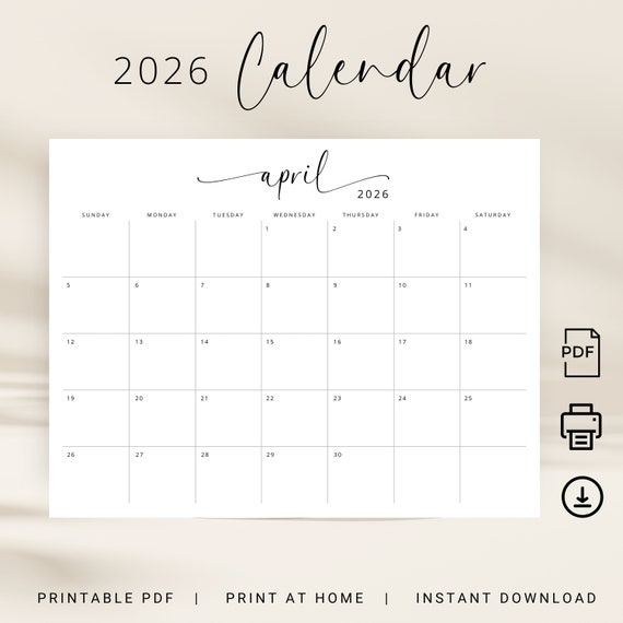 2026 calendar 2026 monthly planner landscape elegant monthly ...