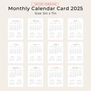 2025 Desk Calendar 5x7 in 2025 Calendar Card With Previous and Next ...