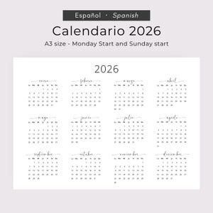 2026 Calendario En Español 2026 Calendario Español 2026 Desk Calendar
