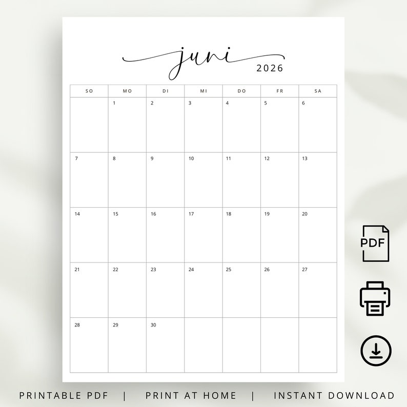  2026 Kalender 2026 Kalender Deutsch Monatsplaner 2026 Portrait German Motiv 