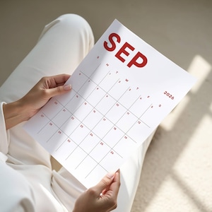 Minimalist 2026 Calendar 2026 Planner Portrait Printable PDF Wall Calendar Vertical Monthly Agenda A4 Letter Size Sunday & Monday Start
