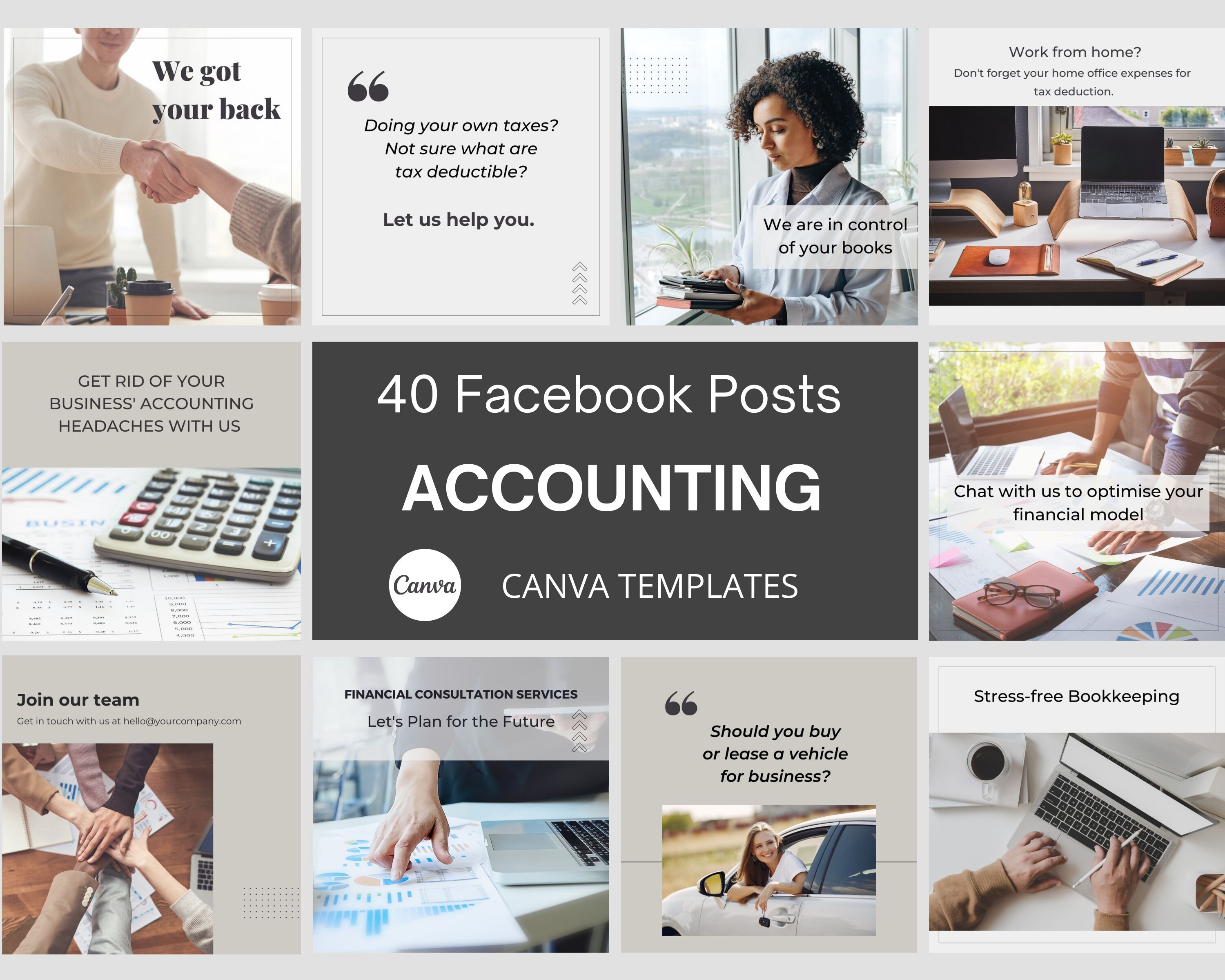 40 Facebook Post for Accounting Facebook Post Canva Template - Etsy
