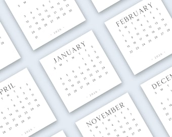 2026 Mini Calendar 3x3 Printable 2026 Calendar Card PDF Small Calendar LUXE 2026 Mini Calendar 3x3 Inch Planner Insert Sunday & Monday Start