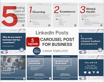 Business Consultant Carousel Post Business LinkedIn Post Canva Template Engagement Post Business Content Post Consultant LinkedIn Marketing
