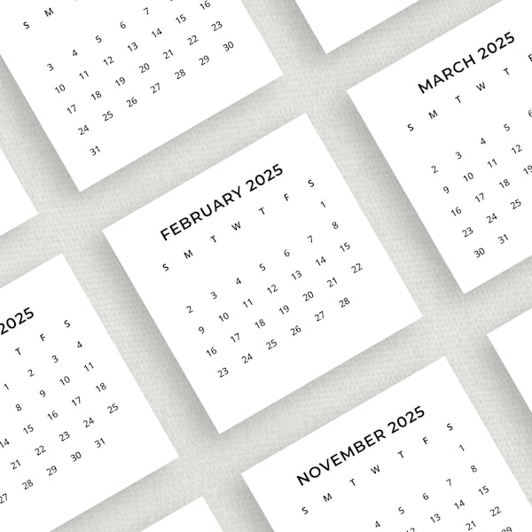Mini Sticker 2025 Calendar - Etsy