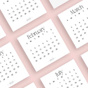 Calendário Mini 2025 3x3 Calendário Pequeno 2025 3 x 3 polegadas Calendário Quadrado 2025 PDF PARA IMPRIMIR Calendário Mini de Mesa Elegante 2025 Início Domingo e Segunda-feira