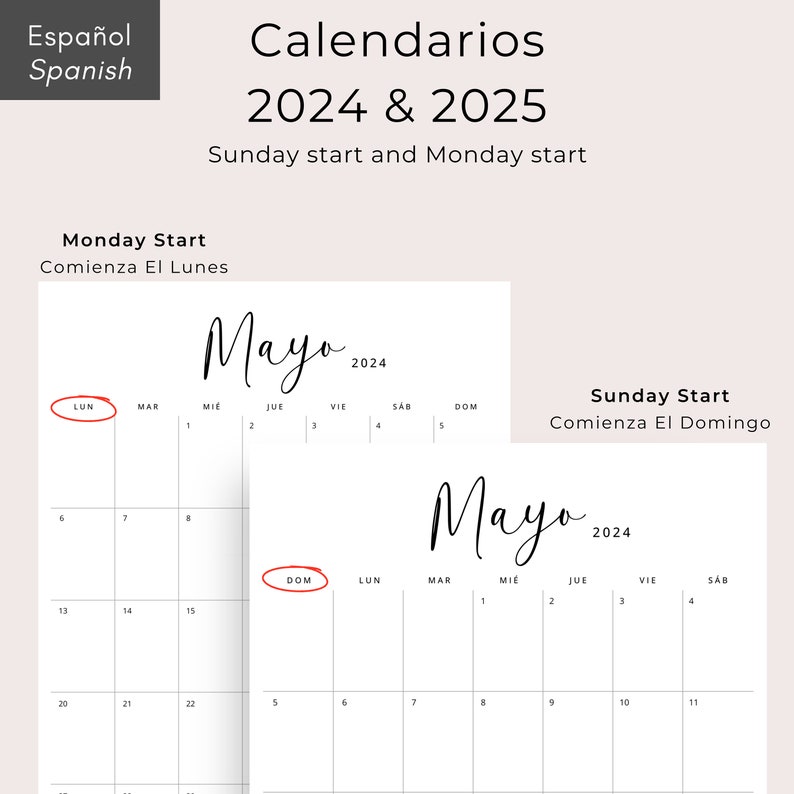 2024 2025 Calendarios En Español 2024 Calendarios 2024 2025 Planificadores Spanish Calendar 2024