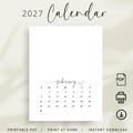 2027 Calendar Printable PDF 2027 Calendar Portrait Desk Calendar 2027 Monthly Planner DIY Calendar Personalized Gift Wall Calendar Elegant product logo