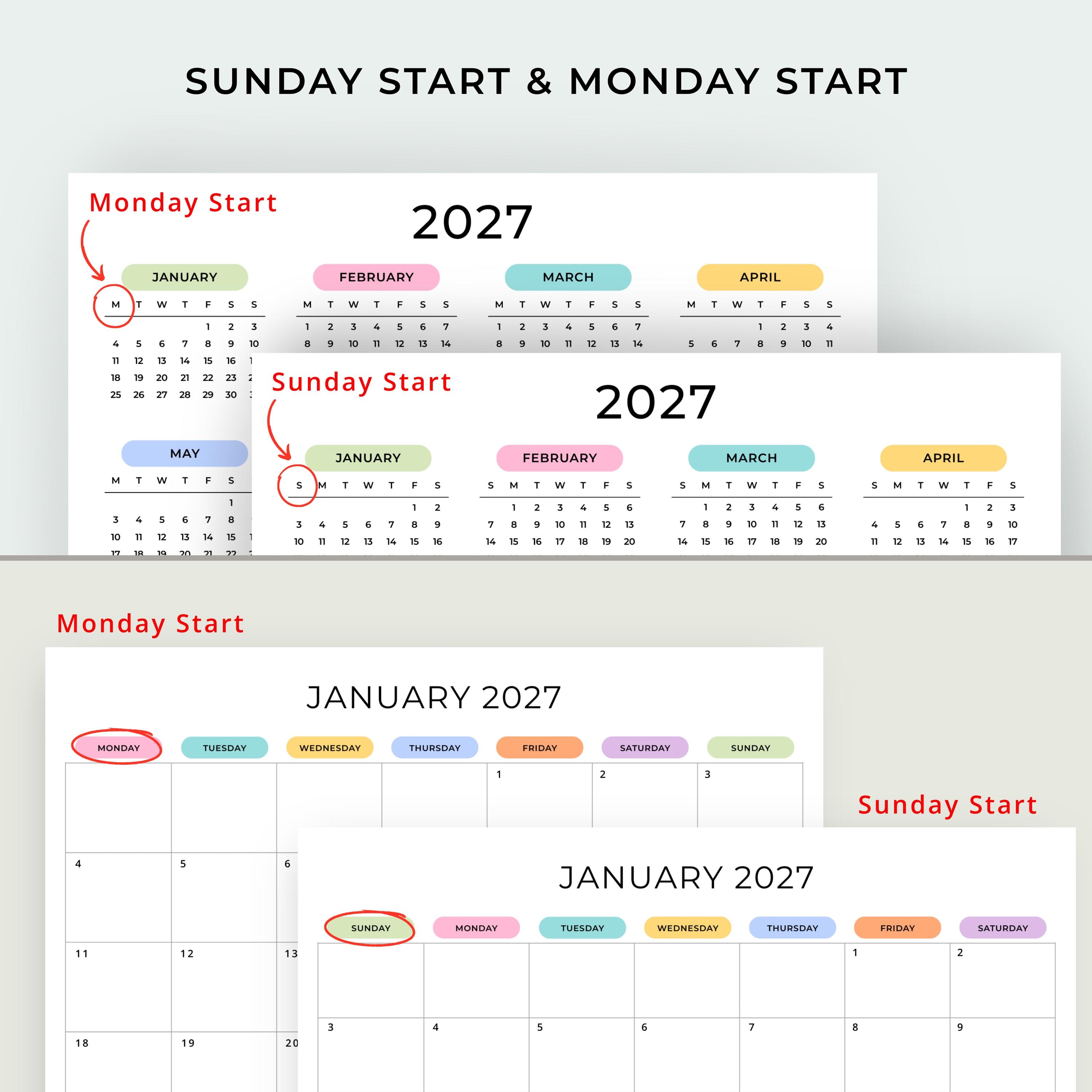 2027 Planner Bundle Printable Calendar & Planner Pack 2027 Yearly