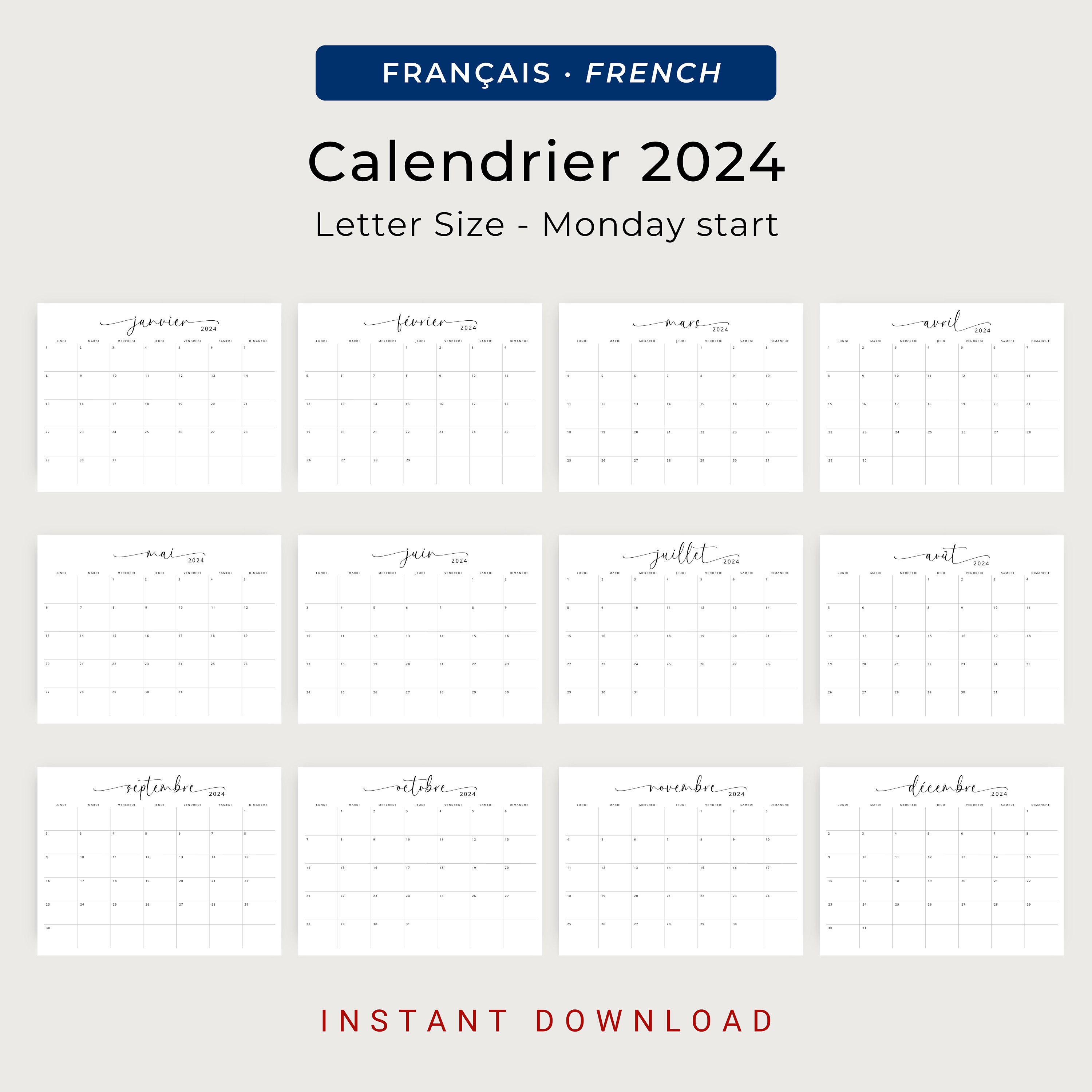  Planner 2024 en français: Calendrier 2024 (French Edition):  LASNE, Mme Elodie: Books