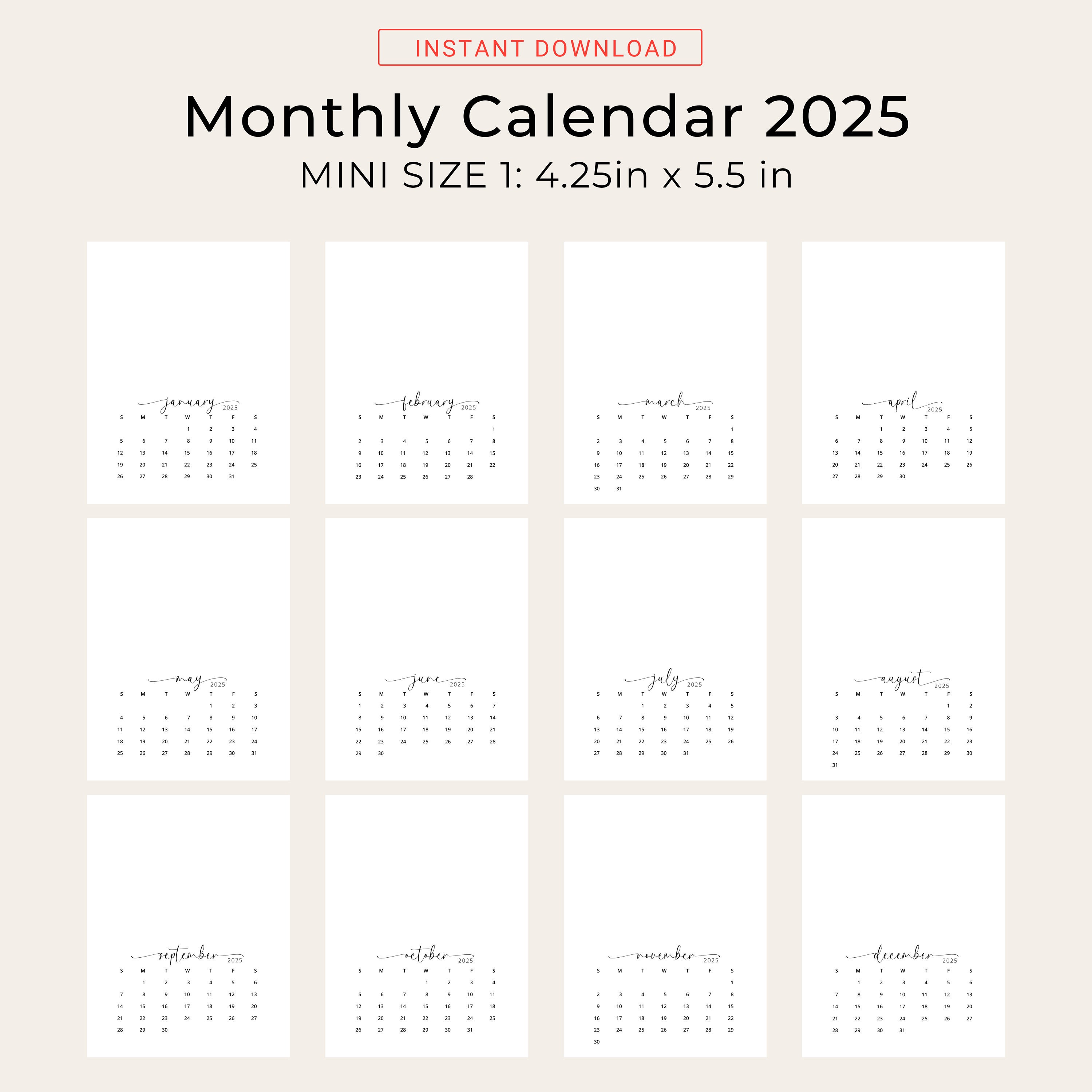 2025-mini-calendar-2025-small-calendar-monthly-vertical-2025-diy
