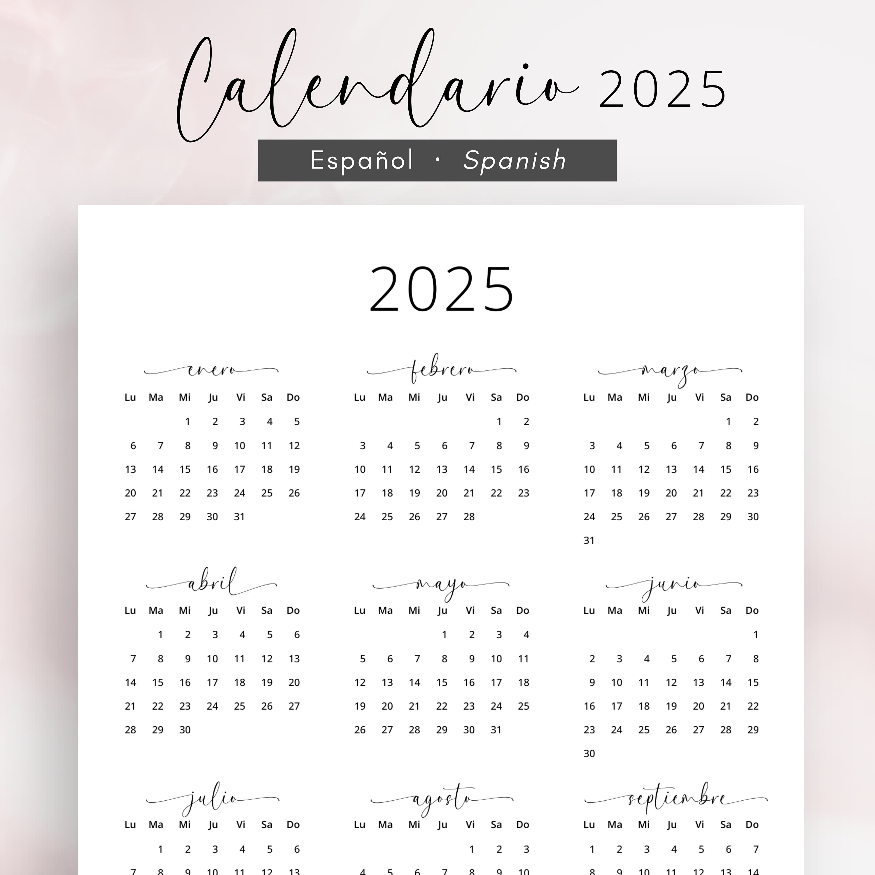 Calendario 2025 Espa Ol Calendario 2025 Calendario En Espa Ol 2025 Il 5chb 